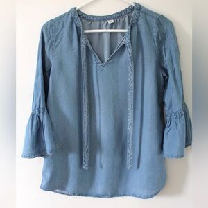 Old Navy faux-denim blouse
